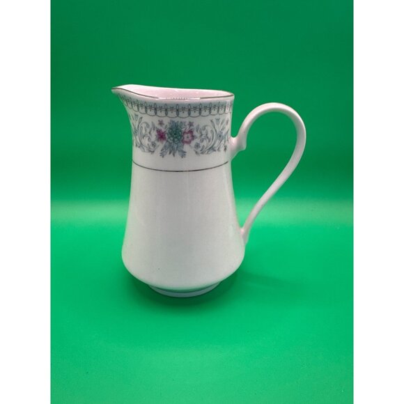 Crown Ming Fine China Floral Creamer Pitcher White & Pastel Design - Picture 2 of 4